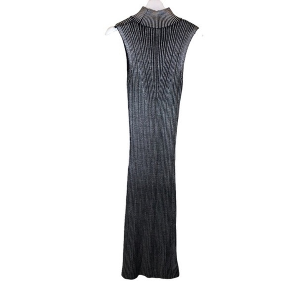 Zara Metallic Silver Sleeveless Midi Dress - Picture 6 of 6